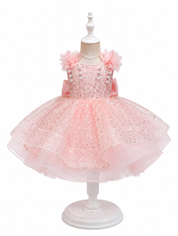 Rosabelle Sparkle Princess Dress – Pink Pearl & Sequin Party Dress
