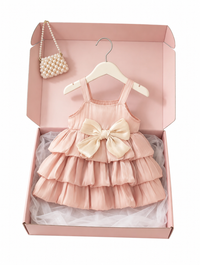 Pearly Bow Tiered Party Dress