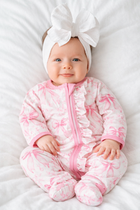 Baby Girls Sleepers Jumpsuit - Blush & Bows Garden