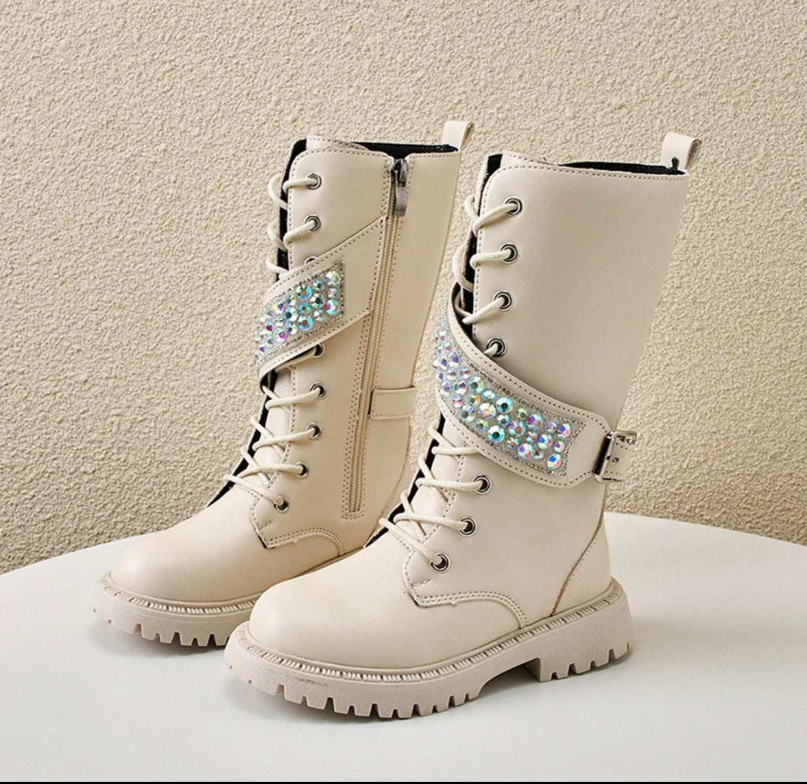 The Sparkle Strap Combat Boots
