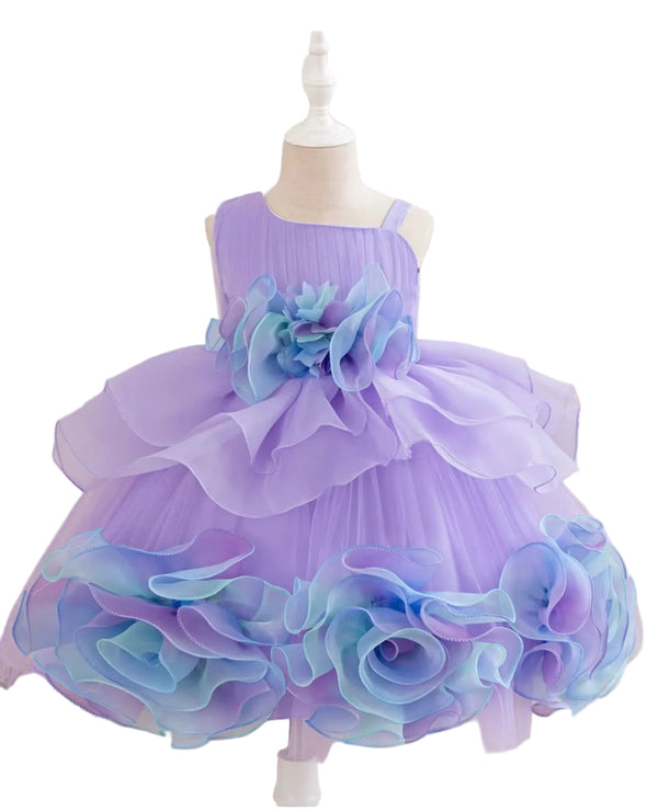 Girls Floral Ruffle Princess Dress