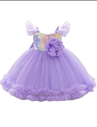 Celeste Rainbow Sparkle Princess Dress – Sequin Flower Girl & Party Dress