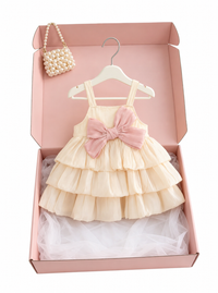 Pearly Bow Tiered Party Dress