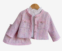 The “C” Inspired Tweed Blazer & Skirt Set