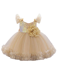 Celeste Rainbow Sparkle Princess Dress – Sequin Flower Girl & Party Dress