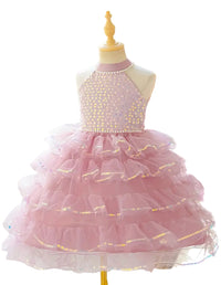 The Blush Pink Sequin Tulle Princess Dress for Girls | Birthday, Flower Girl & Special Occassion Dress