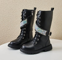 The Sparkle Strap Combat Boots