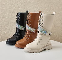 The Sparkle Strap Combat Boots