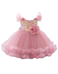 Celeste Rainbow Sparkle Princess Dress – Sequin Flower Girl & Party Dress