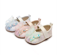The Butterfly Wings Glitter Crib Shoe