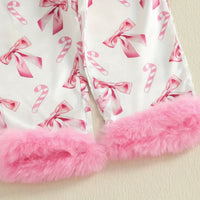 Candy Cane Cutie Pink Bows PJ Set