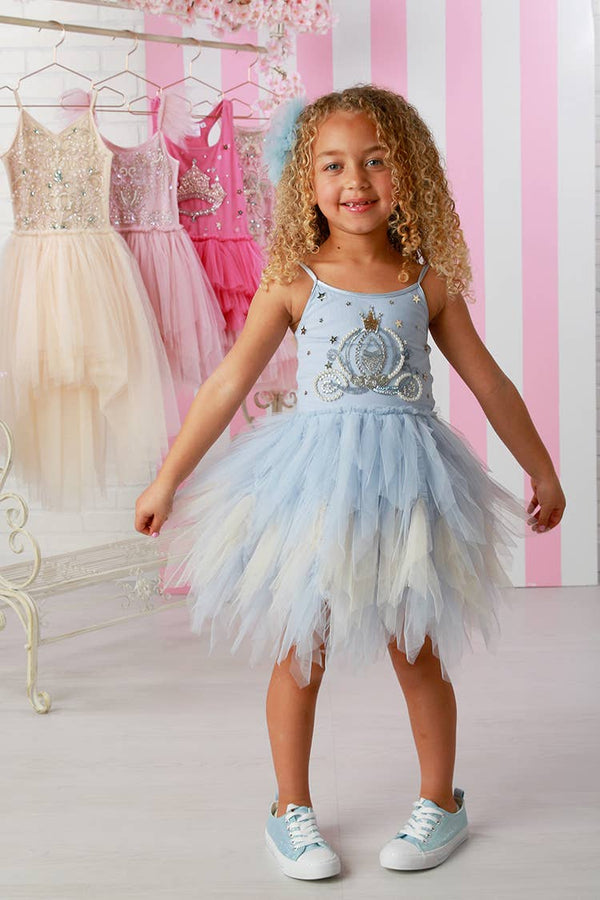 The Hand Made Cinderella Sky Blue Tutu Dress - Pearl & Sequin Princess Dress