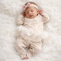 Kryssi Kouture Tutu Jumpsuit - Brown & Cream Rose Garden