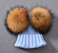 The Double Pom Real Fur Toques
