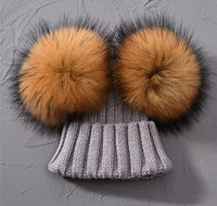 The Double Pom Real Fur Toques