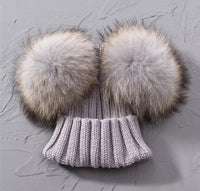 The Double Pom Real Fur Toques
