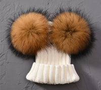 The Double Pom Real Fur Toques