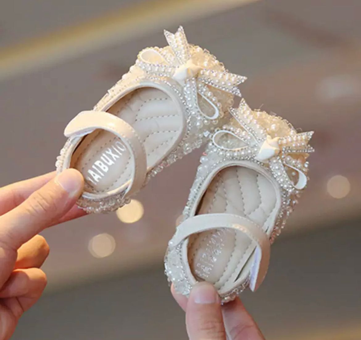 The Pearly Bow Baby Shoes