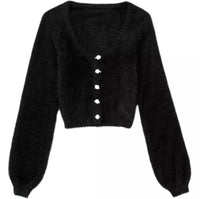 The Mommy Cropped Rosette Cardigan