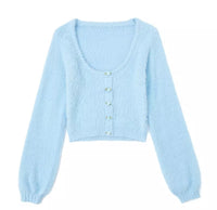 The Mommy Cropped Rosette Cardigan